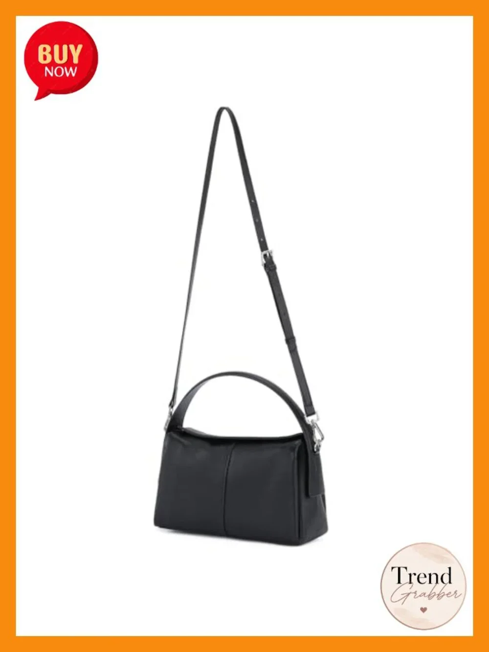 Genuine Top Grain Leather Hobo Shoulder Bag Tote 2-in-1